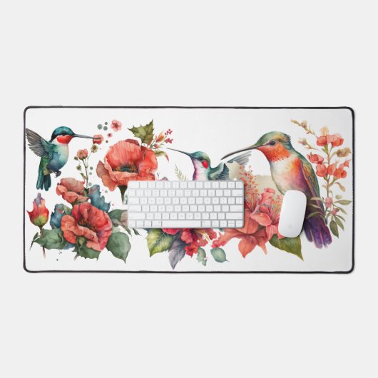 Drie Kolibrie Ontwerp Bureaumat (Keyboard & Muis)