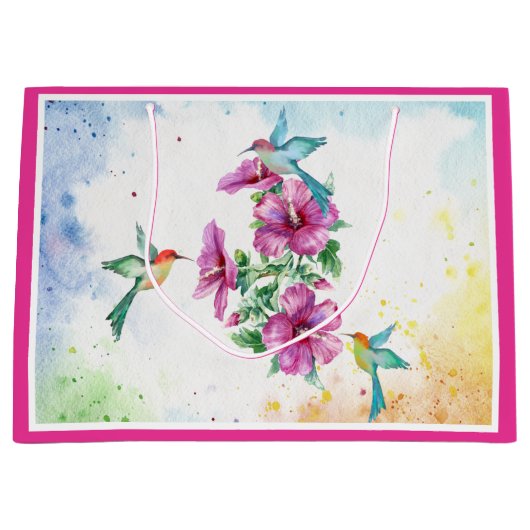 Drie Kolibries Aquarel Cadeautas (Groot) (Voorkant)