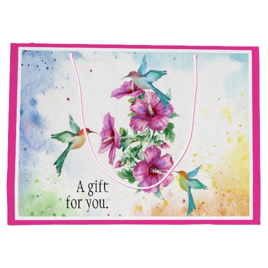 Drie Kolibries Aquarel Cadeautas (Groot) (Achterkant)