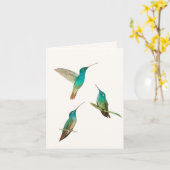 Drie kolibries Wenskaart Kaart (Gele Bloem)