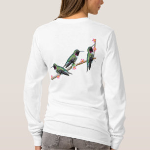 Drie kolibries zittend op een tak Floss Silt T-shirt