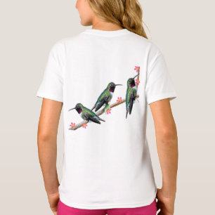 Drie kolibries zittend op een tak Floss Silt T-shirt