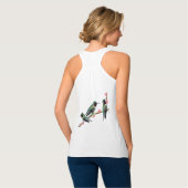 Drie kolibries zittend op een tak Floss Silt Tanktop (Volledige Achterkant)