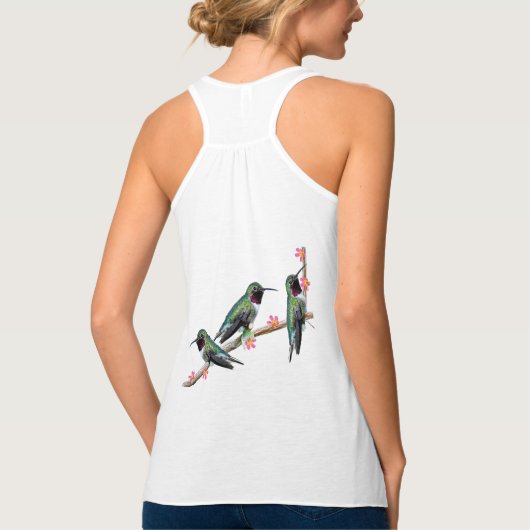 Drie kolibries zittend op een tak Floss Silt Tanktop (Achterkant)