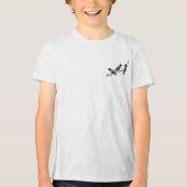 Drie kolibries zittend op een tak Floss Silt Tri-Blend Shirt (Voorkant)