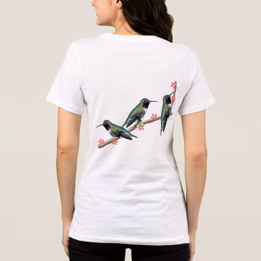 Drie kolibries zittend op een tak Floss Silt Tri-Blend Shirt (Achterkant)