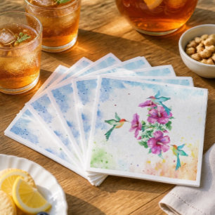 Drie Kolibris Aquarel Cocktailservetjes Servet