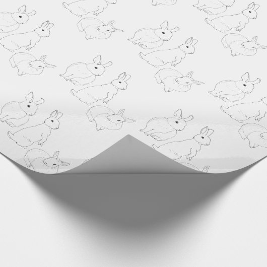 Drie konijnen cadeaupapier (Hoek)