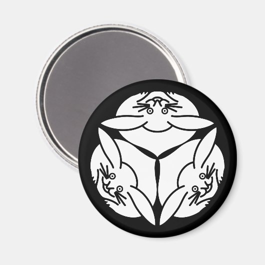 Drie konijnen magneet (Voorkant / Achterkant)