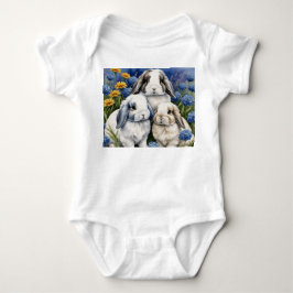 Drie Konijnen met Hangende Oren Romper