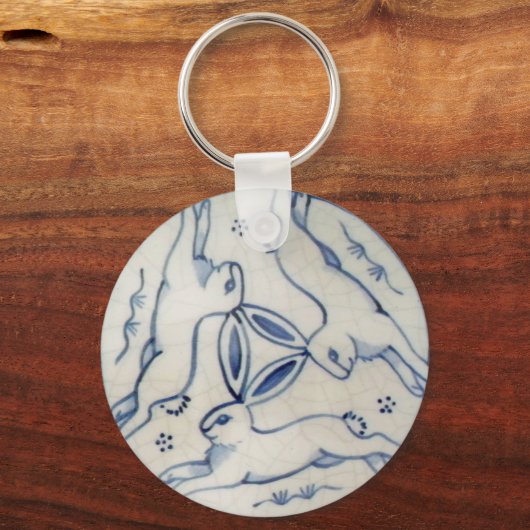 Drie konijnen, ouderlijk design op Sleutelhanger (Voorkant)
