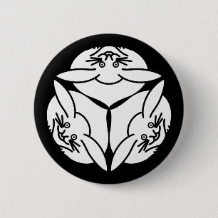 Drie konijnen ronde button 5,7 cm