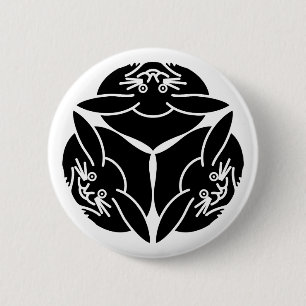 Drie konijnen ronde button 5,7 cm