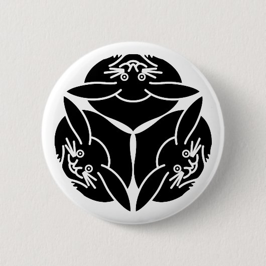 Drie konijnen ronde button 5,7 cm (Voorkant)