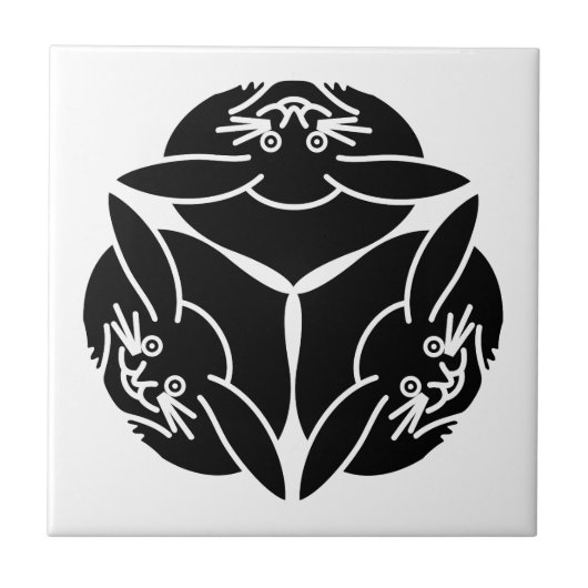 Drie konijnen tegeltje (Voorkant)