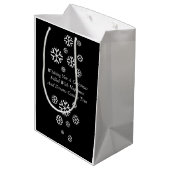 Drie koningen en Kerstster zwart-wit Medium Cadeauzakje (Achterkant Gekanteld)