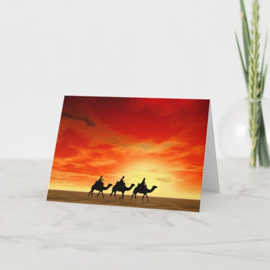 Drie Koningen en rode zonsondergang Kaart (Voorkant)
