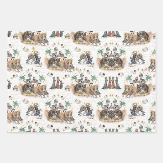 Drie koningen in Bethlehem Inpakpapier Vel (Voorkant 2)