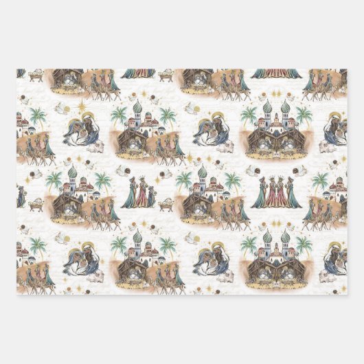 Drie koningen in Bethlehem Inpakpapier Vel (Voorkant)