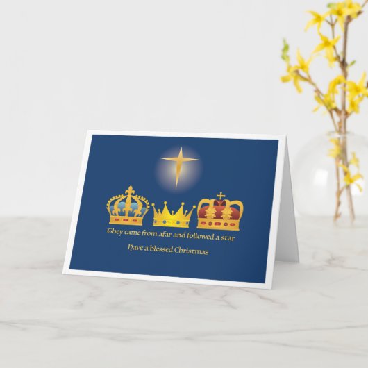 Drie Koningen Kerstkaart Kaart (Gele Bloem)