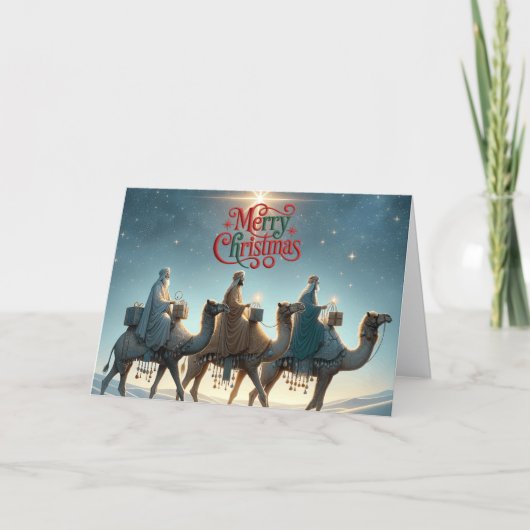 Drie Koningen Kerstmis Feestdagen Kaart (Voorkant)