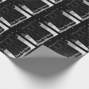Drie koningen kerstster monochrome tijdgenoot cadeaupapier