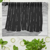 Drie koningen kerstster zwart-wit theedoek (Gevouwen)