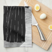 Drie koningen kerstster zwart-wit theedoek (Quarter Fold)