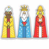 Drie Koningen met Kerstmis Sticker (Voorkant)
