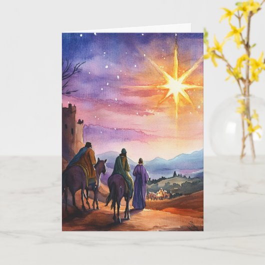 Drie koningen na de Waterverf Kaart (Gele Bloem)