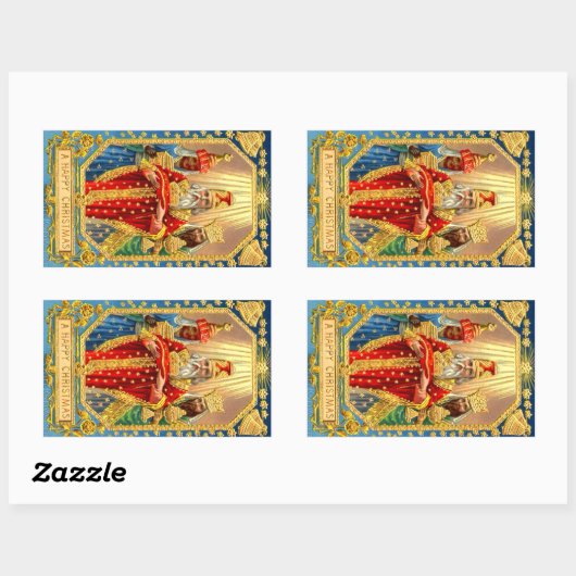 DRIE KONINGEN RECHTHOEKIGE STICKER (Vel)