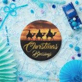Drie Koningen Riding Camels | Kerstmis Zegeningen Papieren Bordje (Feest)