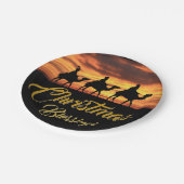 Drie Koningen Riding Camels | Kerstmis Zegeningen Papieren Bordje (Gekanteld)