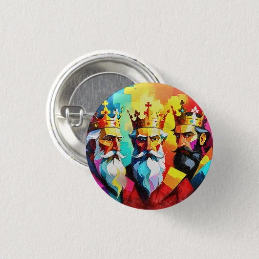 Drie Koningen Ronde Button 3,2 Cm (Voorkant /achterkant)