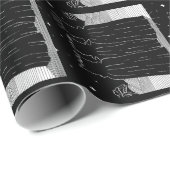 Drie koningen ster zwart-wit kerstontwerp cadeaupapier (Rol Hoek)