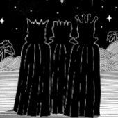 Drie koningen ster zwart-wit kerstontwerp cadeaupapier