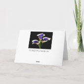 Drie koninklijk paarse bloemkaarten kaart (Achterkant)