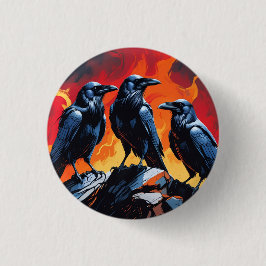 Drie Kraaien Ronde Button 3,2 Cm