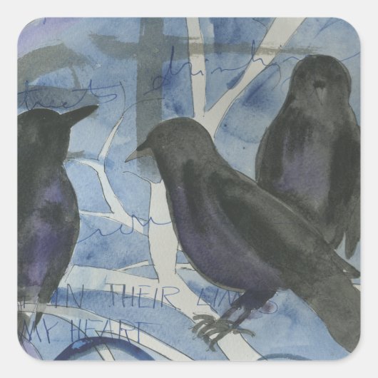 Drie kraaien Sticker (Voorkant)