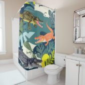 Drie krokodillen douchegordijn (In situ)