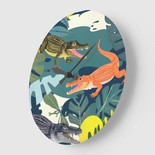 Drie krokodillen grote klok (Hoek)