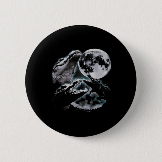 Drie Krokodillen Maan Grappig 3 Alligator Dode Maa Ronde Button 5,7 Cm (Voorkant)