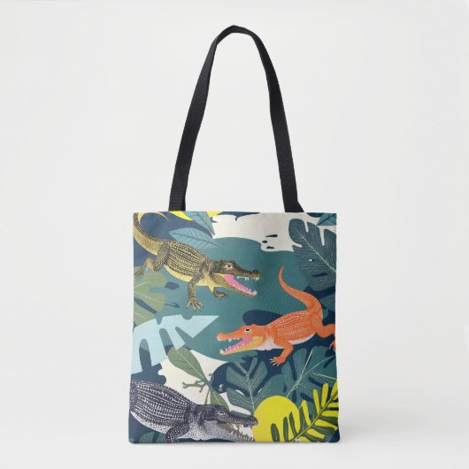 Drie krokodillen tote bag (Voorkant)