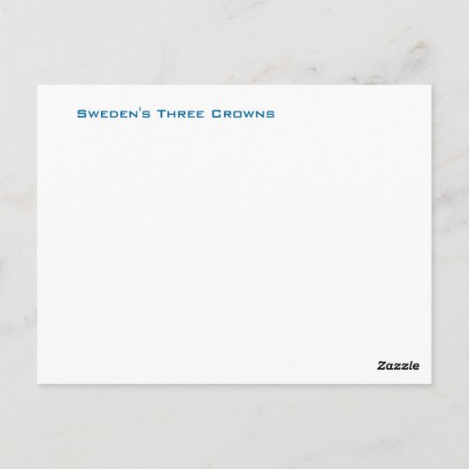 Drie kronen in Zweden Briefkaart (Achterkant)
