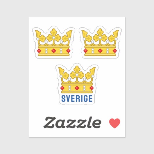 Drie kronen in Zweden Sticker (Vel)