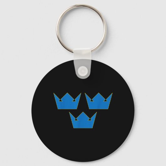Drie Kronen TRE KRONOR Zweden Symbool Zweeds Sleutelhanger (Voorkant)