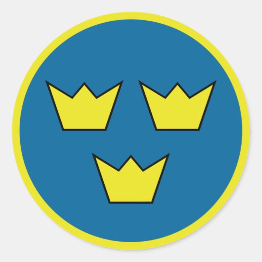 Drie kronen Zweeds embleem Ronde Sticker (Voorkant)