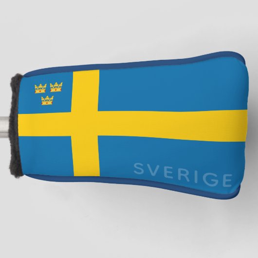 Drie Kronen Zweedse vlag Golfheadcover (Voorkant)