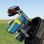 Drie Kronen Zweedse vlag Golfheadcover (Insitu)
