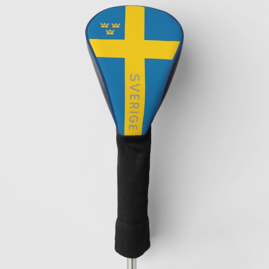 Drie Kronen Zweedse vlag Golfheadcover (Voorkant)